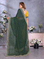 Vedant Vastram Georgette Embroidered & Sequin work Bollywood Fancy Saree - Green