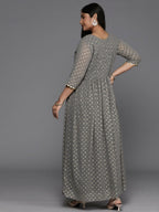 Ahalyaa Women's Traditional wear Ethnic Dress - Grey - Distacart