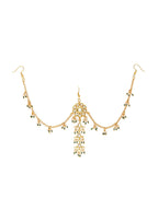 Ruby Raang Gold Flower Kundan Hair Jewelry