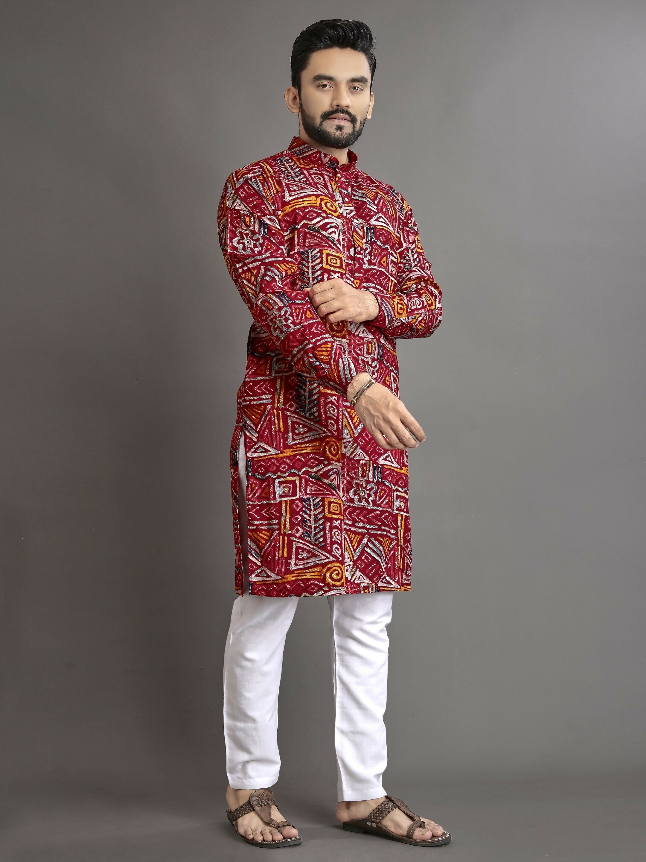 Anaita Multicolor Printed Cotton Straight Kurta