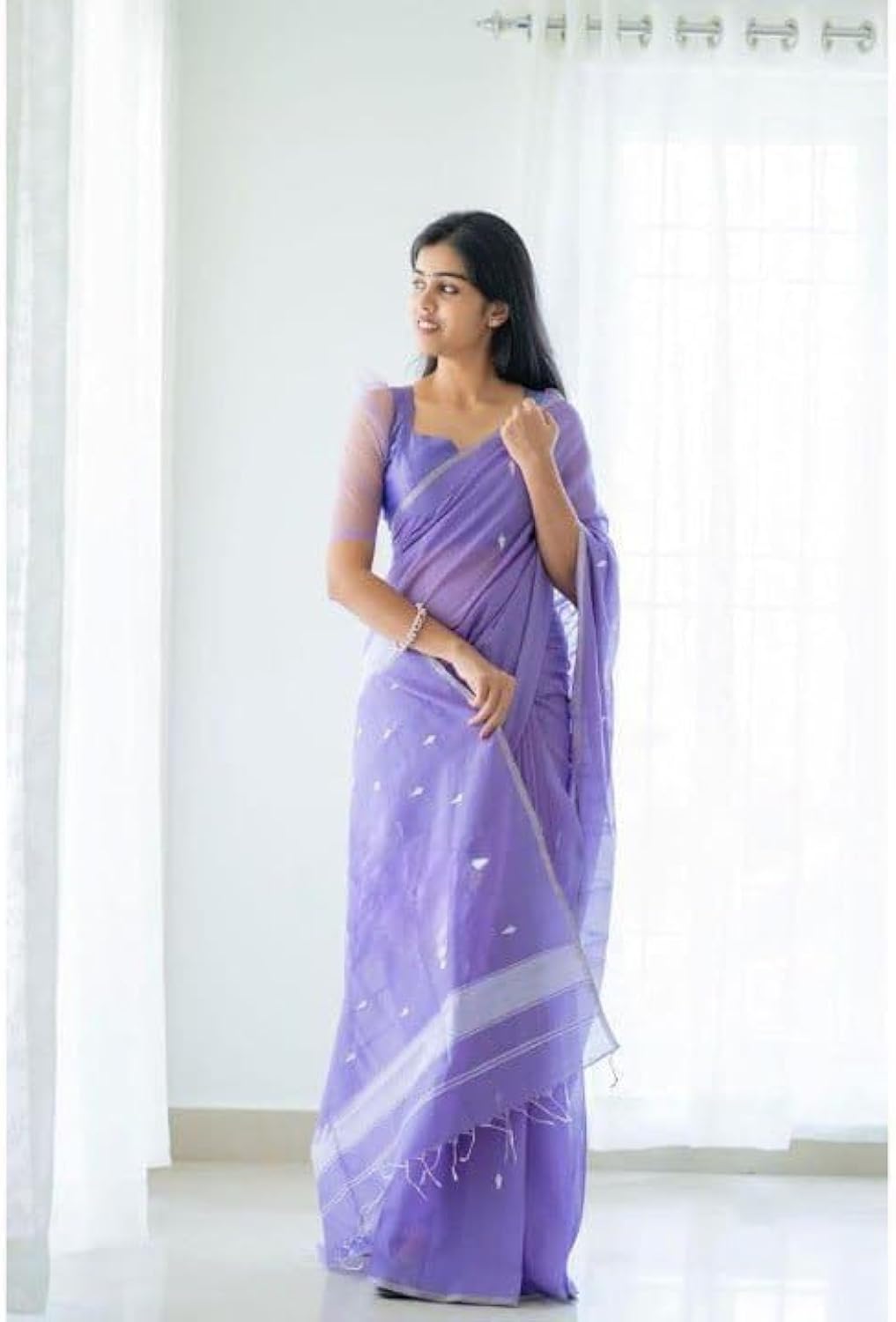 Vamika Weaving Banarasi Jacquard Blue Kanjivaram Saree - Distacart