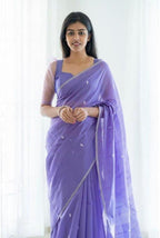 Vamika Weaving Banarasi Jacquard Blue Kanjivaram Saree - Distacart