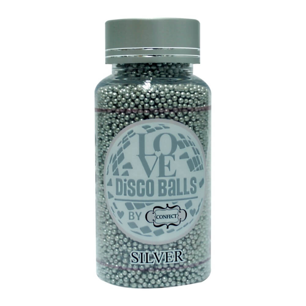 confect silver disco balls sprinkles 3 mm 120 gms