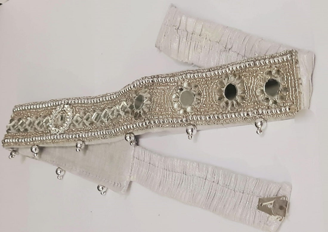 Elite Trading Silver Sari/Dress Fabric Belt
