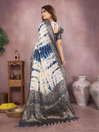 Anaita Navy Soft Satin Silk Saree With Zari Weaving Work - Distacart