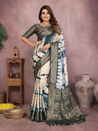 Anaita Blue Soft Satin Silk Saree With Zari Weaving Work - Distacart