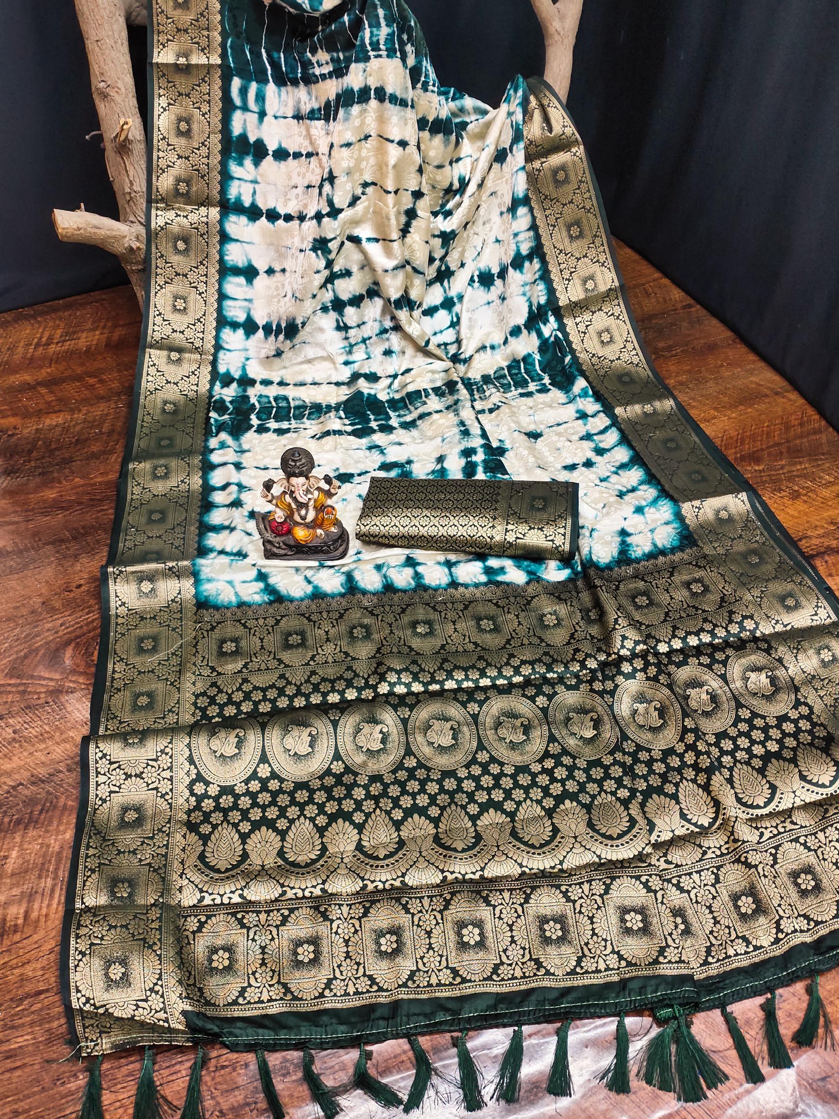 Anaita Blue Soft Satin Silk Saree With Zari Weaving Work - Distacart