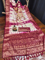 Anaita Magenta Soft Satin Silk Saree With Zari Weaving Work - Distacart