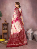 Anaita Magenta Soft Satin Silk Saree With Zari Weaving Work - Distacart