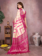 Anaita Pink Soft Satin Silk Saree With Zari Weaving Work - Distacart