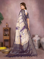 Anaita Violet Soft Satin Silk Saree With Zari Weaving Work - Distacart