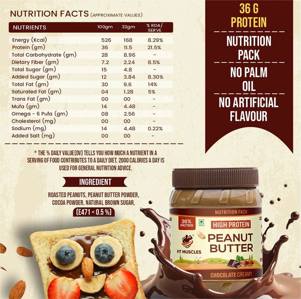 Fit Muscles High Protein Peanut Butter - Chocolate Creamy