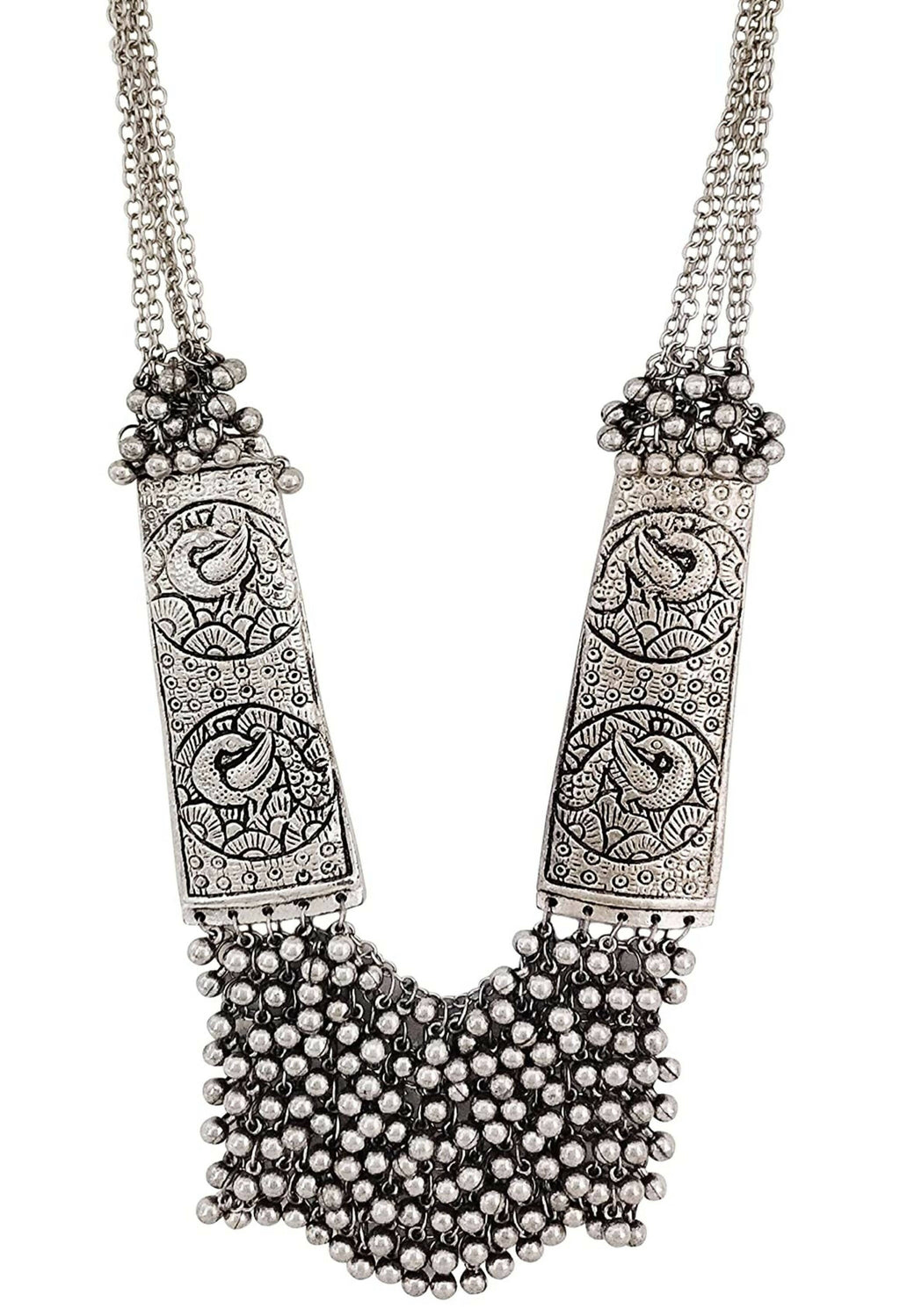 Mominos Fashion Joharkamal Oxidised Ghungroo Design Long Statement Necklace For Women & Girls - Distacart