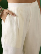 Sangria Embroidered A-Line Kurta With Trousers & Dupatta
