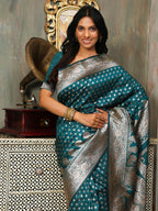 Shree Shyam Fashion Banarasi Silk Sea Green Saree - Distacart