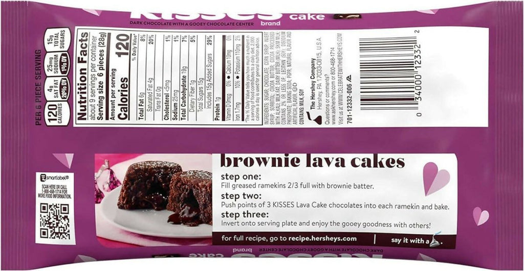 Ajfan Hershey's Kisses Lava Cake - Dark Chocolate With A Gooey Chocolate Center