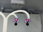 Terracotta Triangle Ear Studs With Drops