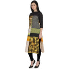 Kanoor Women's Multicolour Designed Straight Kurti