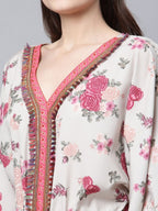 Ahalyaa Womens Beige Crepe Digital Floral Print Jumpsuit - Distacart