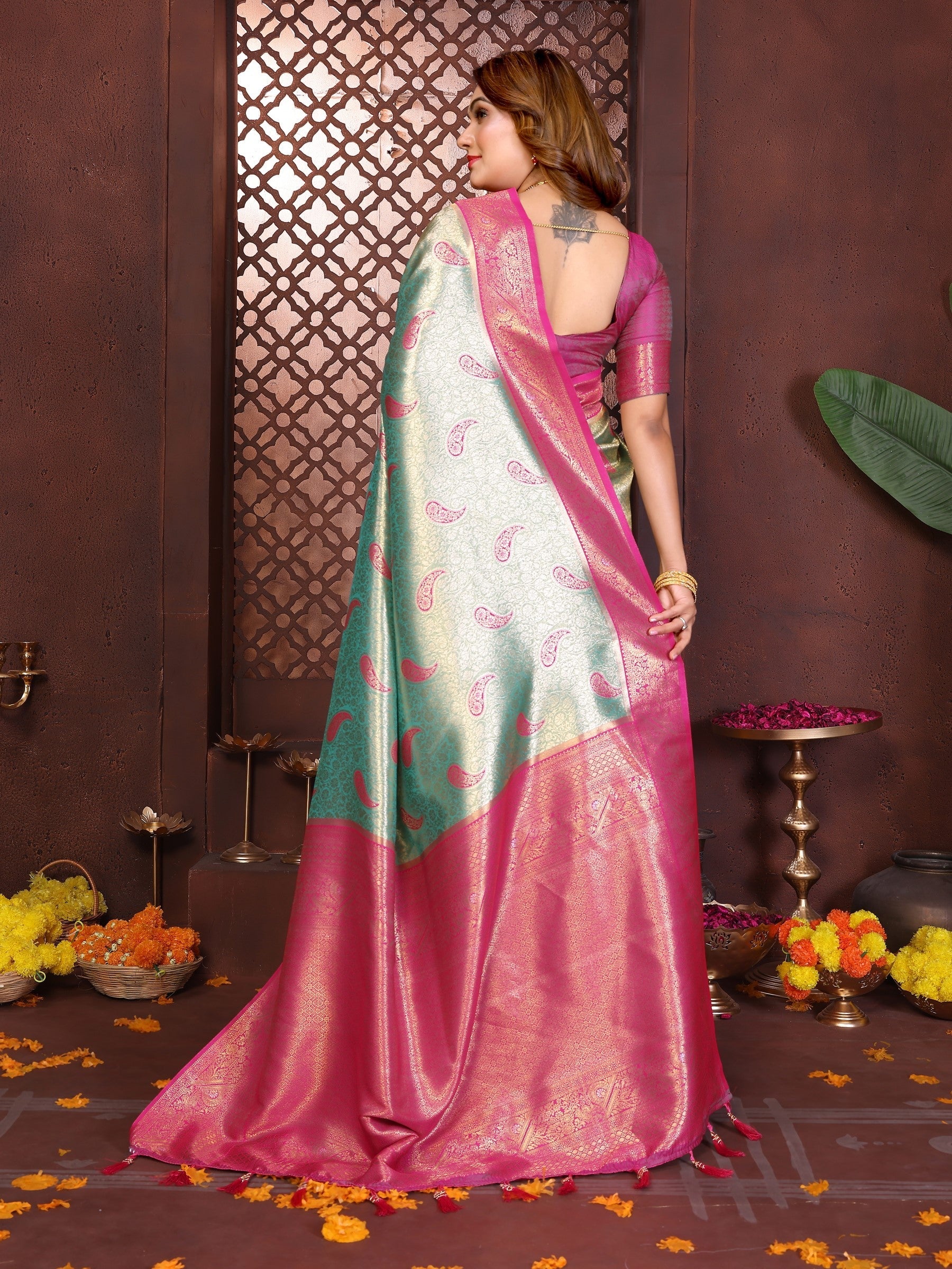 Anaita Banarasi Tissue Silk Saree - Distacart