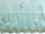 Vastranavya Sky Blue Embroidery Work Shimmer Chiffon Saree with Unstitched Blouse - Distacart