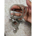 Latkan Bangles With Stylish Mirror And Jhumkas