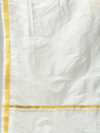 Ramraj Cotton Premium Wedding Cream Readymade Panchakacham,Kurta & Towel Set RP Jari