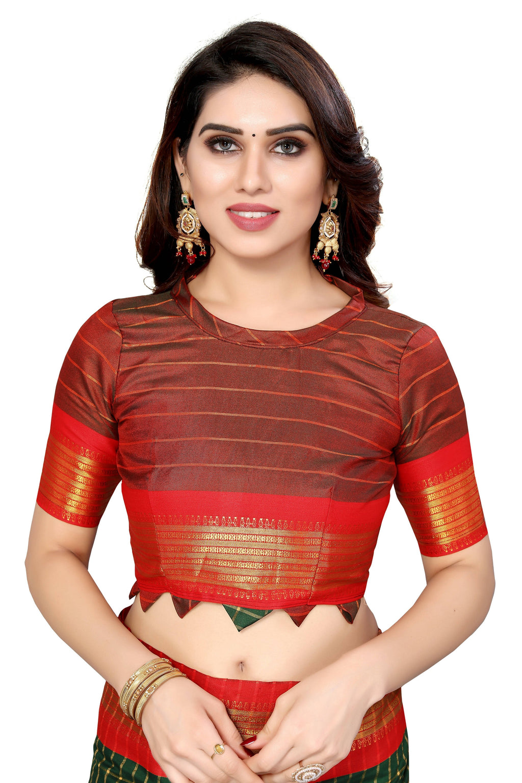 Vamika Weaving Green Cotton Silk Saree - Distacart