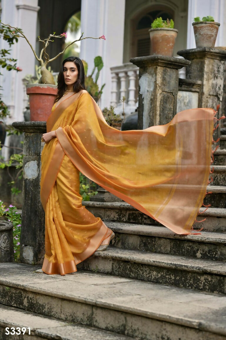 Mustard Kalyani Silk Woven Design Saree - Priyalaxmi