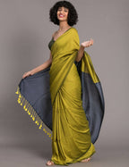 Suta Green Blue Colourblocked Cotton Blend Saree - Distacart