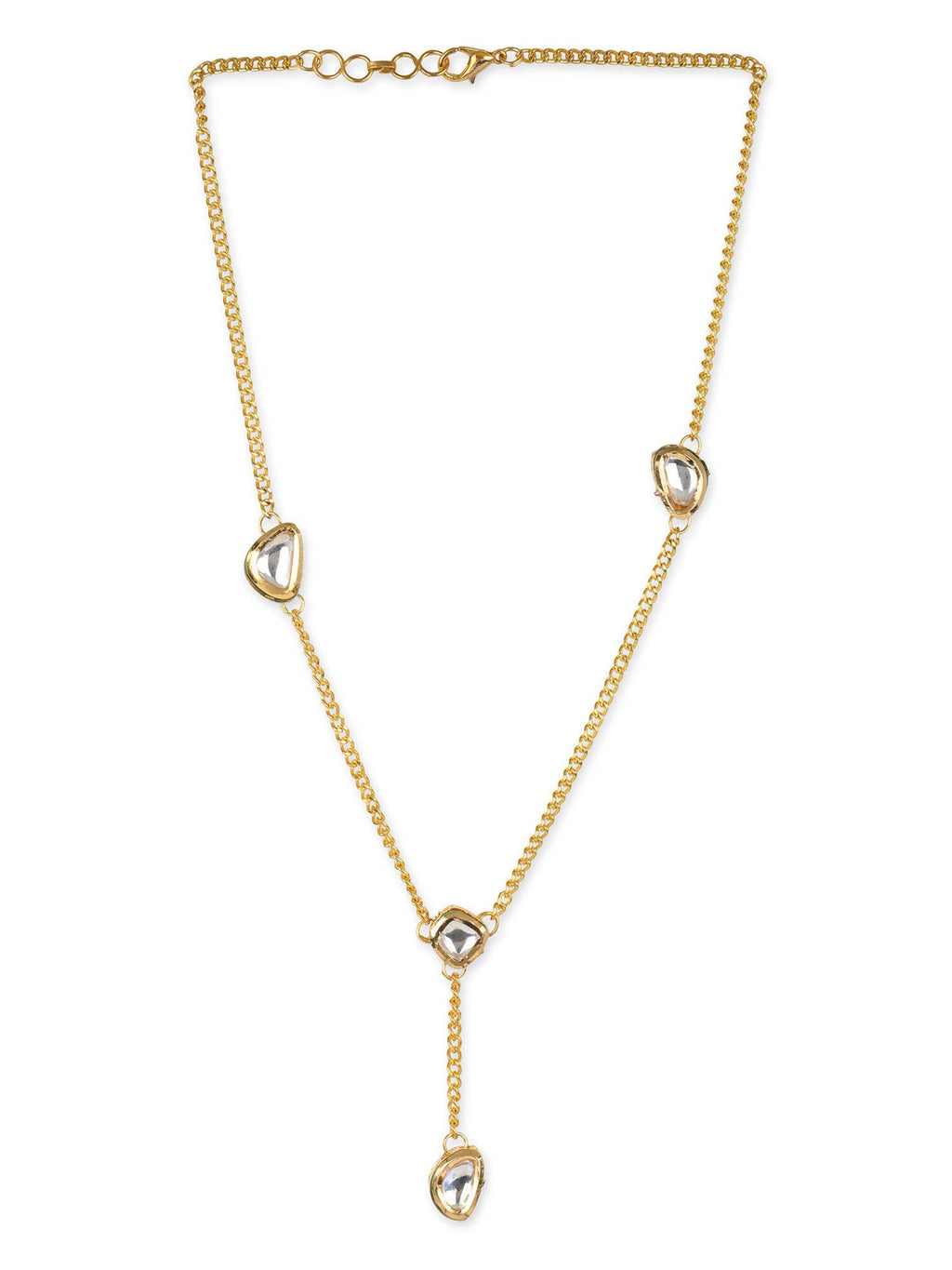 Gold-Toned White Brass Gold-Plated Necklace - Ruby Raang - Distacart