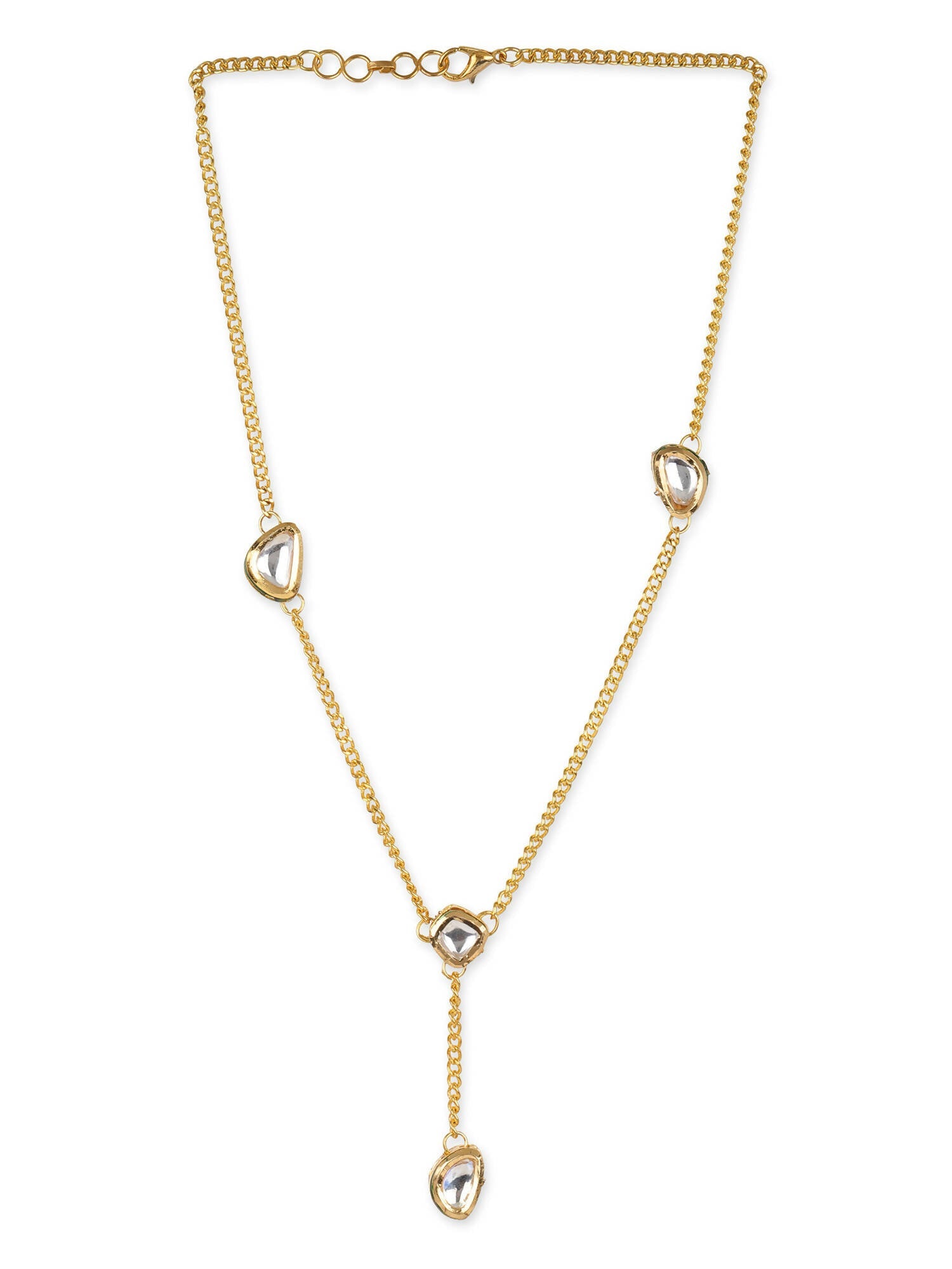 Gold-Toned White Brass Gold-Plated Necklace - Ruby Raang - Distacart