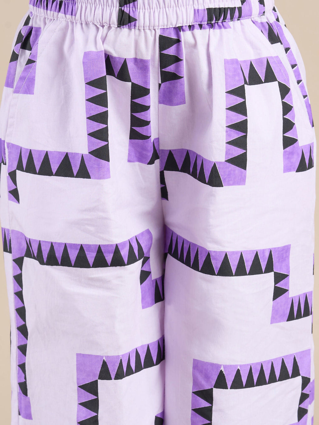 Snakes and Ladders Girls Purple Table Print Top and Pant Set from Siblings Collection