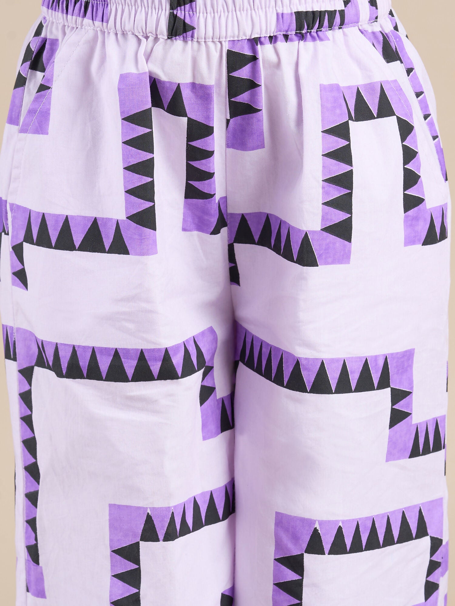 Snakes and Ladders Girls Purple Table Print Top and Pant Set from Siblings Collection