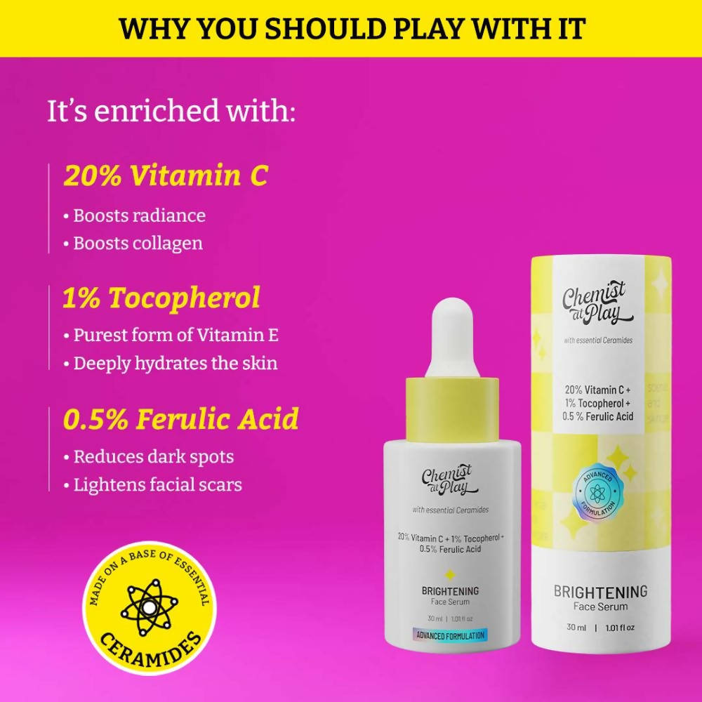 Chemist at Play 10% Vitamin C Skin Brightening Face Serum For Glowing, Radiant Skin