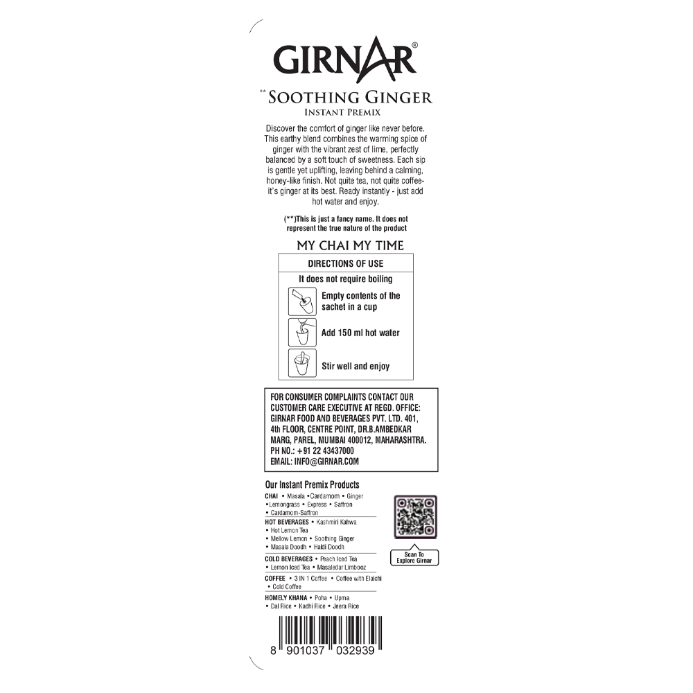 Girnar Instant Premix Soothing Ginger - Distacart