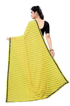 Vamika Yellow Malai Silk Printed Saree (Zigzag Yellow)