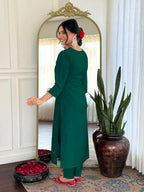 The52 Women Gorgeous Roman Silk Fabric Straight Kurta, Pant and Dupatta Set - Distacart