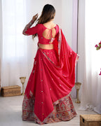 Lehenga Mart Designer Bollywood Style Wedding Wear Lehenga Choli - Red