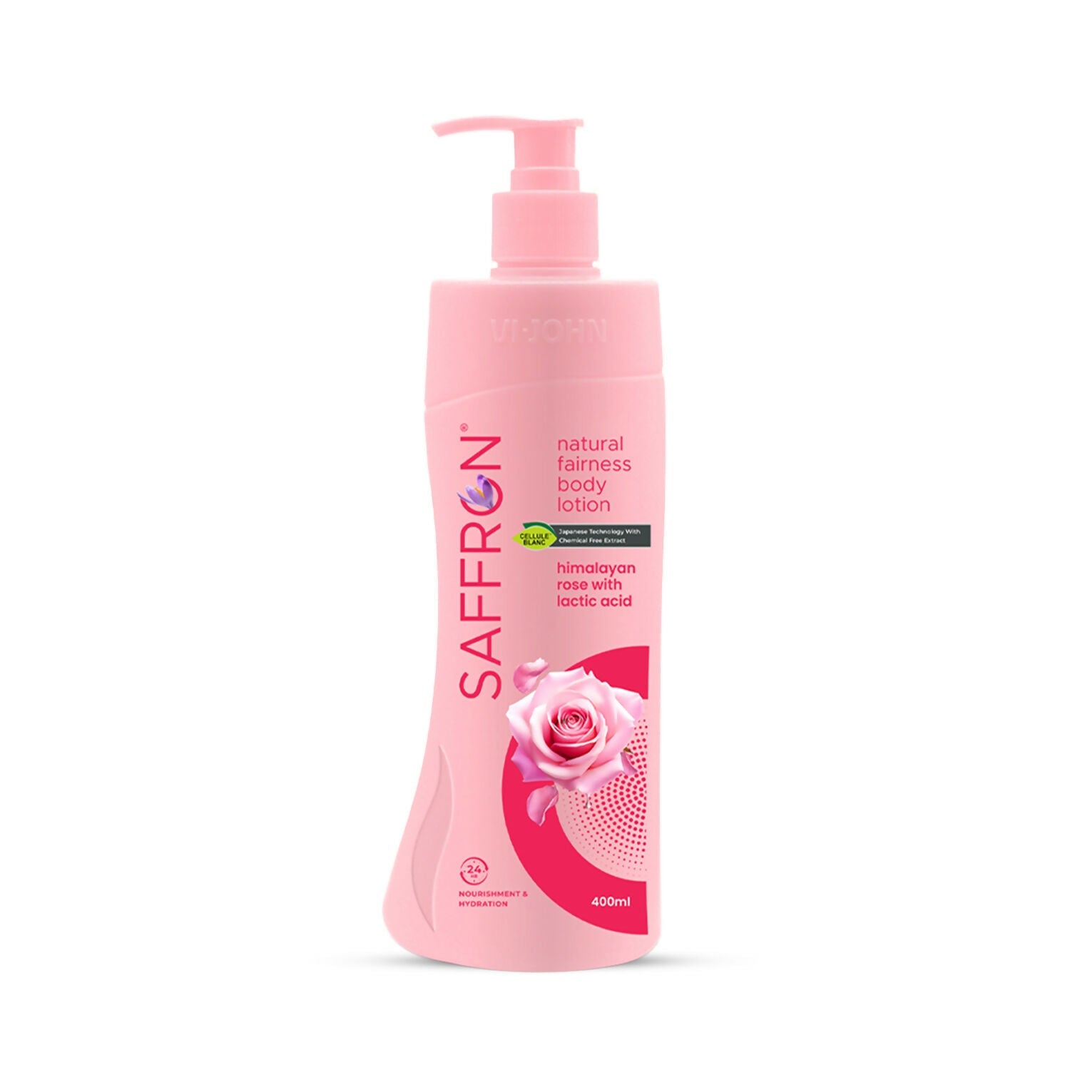 VI-JOHN Saffron Natural Fairness Body Lotion Himalayan Rose with Lactic Acid Deep Nourishment for Soft & Radiant Skin For All Skin Types