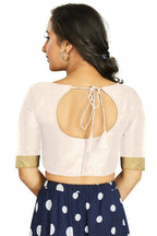 Aastha Fashion Women's Off White Art Silk Designer Traditional Readymade Blouse