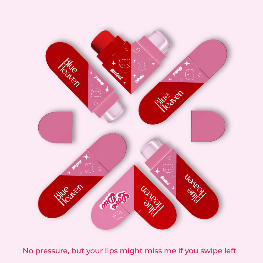 Blue Heaven Love Duo 2-In-1 Clear & Tinted Lip Balm - Hunbun (Clear+ Cherry)