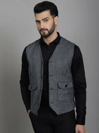 Even Apparels Solid Waistcoat - Grey