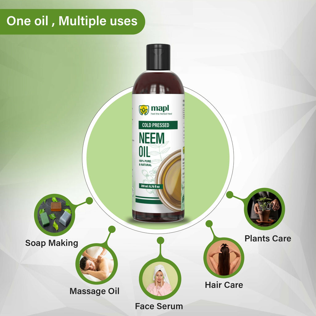 MAPL Neem Seed Oil Cold Pressed 100% Pure - Distacart