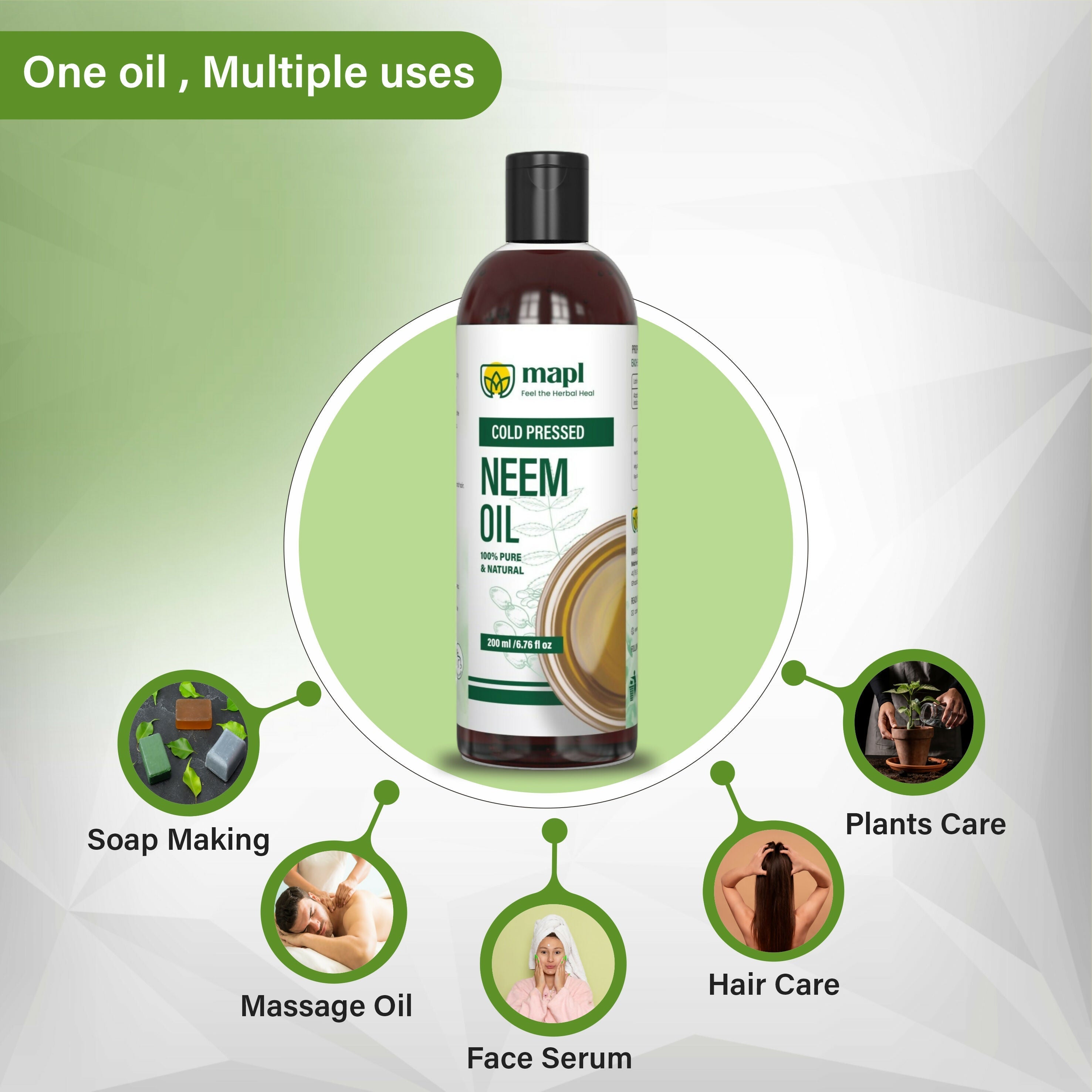 MAPL Neem Seed Oil Cold Pressed 100% Pure - Distacart