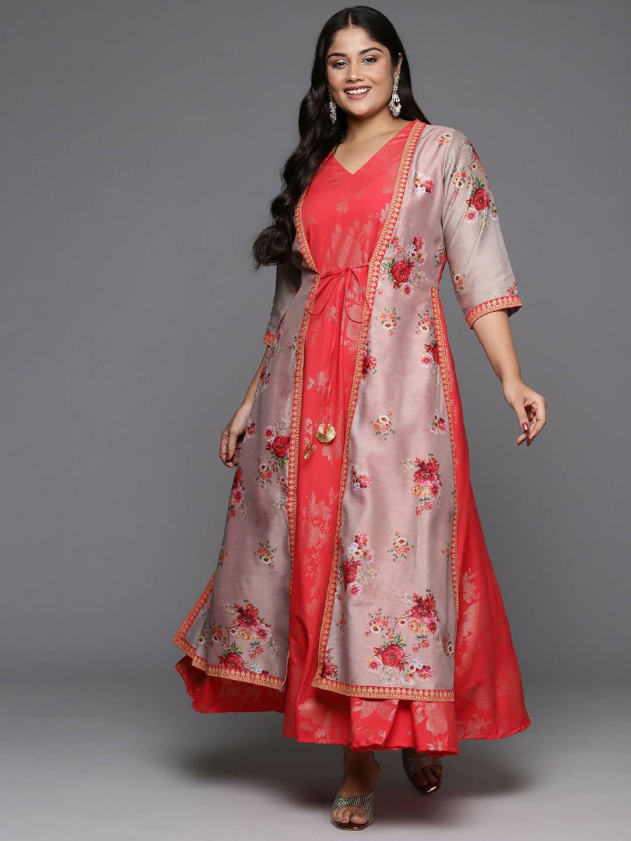 Ahalyaa Women's Traditional wear Ethnic Dress - Red - Distacart