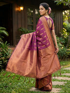 Shree Shyam Fashion Purple Silk Blend Saree - Distacart