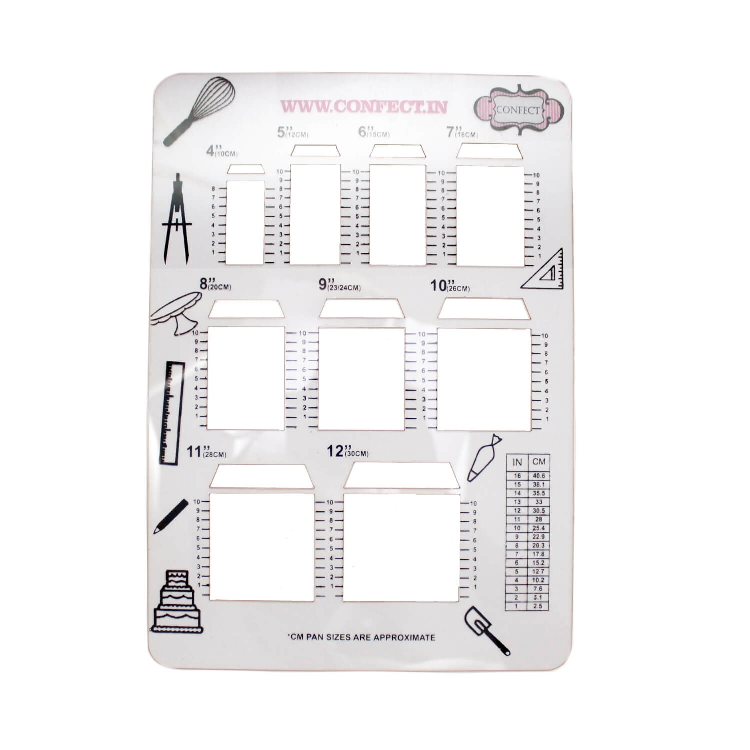 square cake sketching stencils