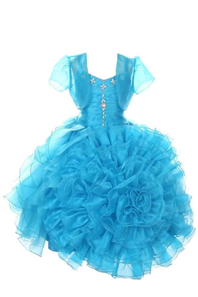 Asmaani Baby Girls Sky Blue Color Tissue Net Knee Length Frock ( AS-DRESS-22153)