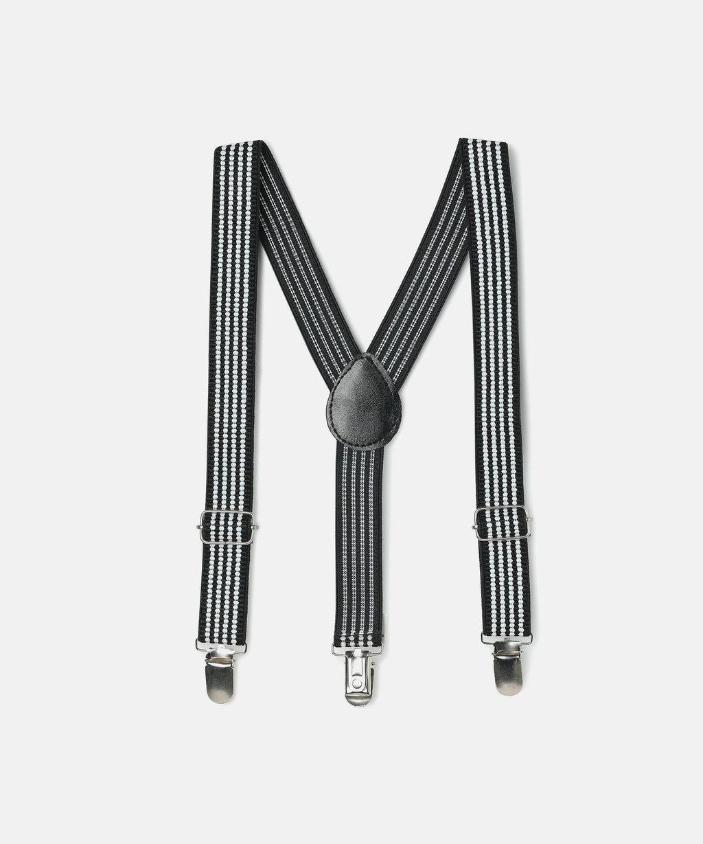 Manet Boys Strip Suspenders - Black